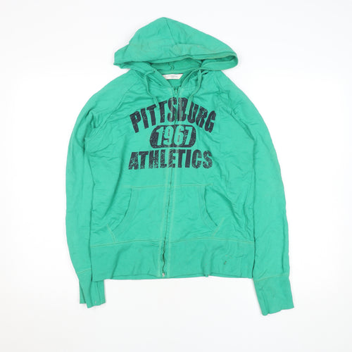 New Look Womens Green Full Zip Hoodie Size 12 Pittsburgh Athletics