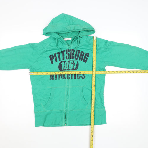 New Look Womens Green Full Zip Hoodie Size 12 Pittsburgh Athletics
