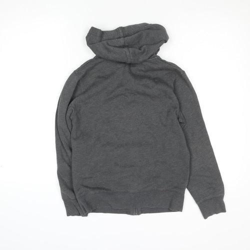 Gap Kids Boys Grey Full Zip Fleece Hoodie 12 Years Logo Hooded Sweatshirt