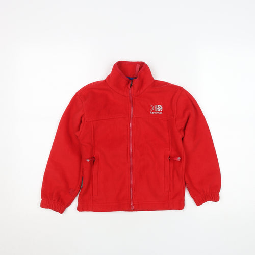 Karrimor Boys Red Full Zip Fleece Sweatshirt 7-8 Years Outdoor Jacket