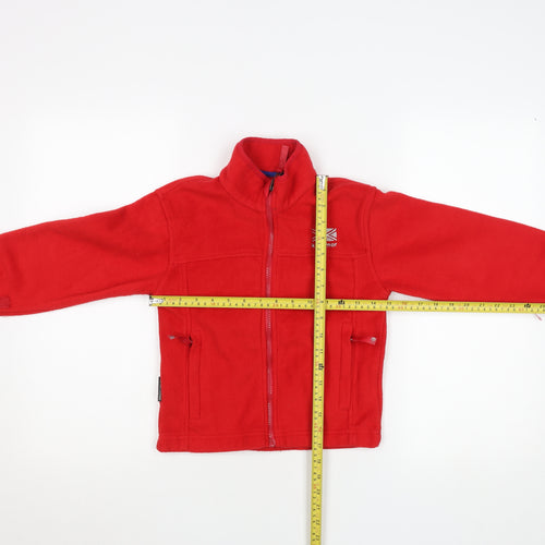 Karrimor Boys Red Full Zip Fleece Sweatshirt 7-8 Years Outdoor Jacket
