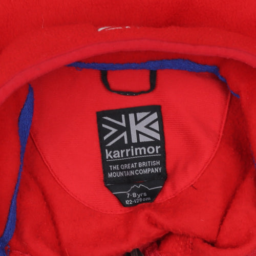 Karrimor Boys Red Full Zip Fleece Sweatshirt 7-8 Years Outdoor Jacket