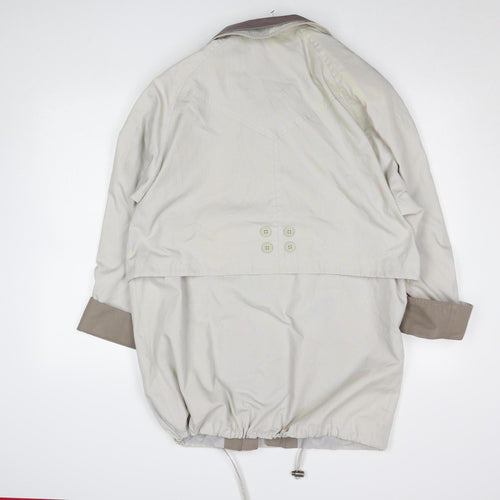 Essentials Womens Beige Size 14 Parka Jacket with Hood Drawstring