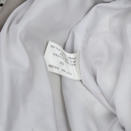 Essentials Womens Beige Size 14 Parka Jacket with Hood Drawstring