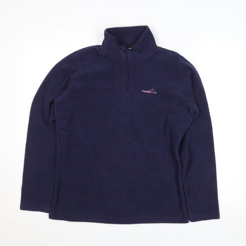 Freedom Trail Women's Blue Size 10 Fleece 1/4 Zip Pullover Top