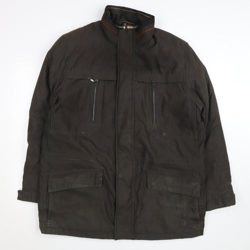 Cabano Men's Brown Cotton Blend Parka Jacket L Outdoor Workwear