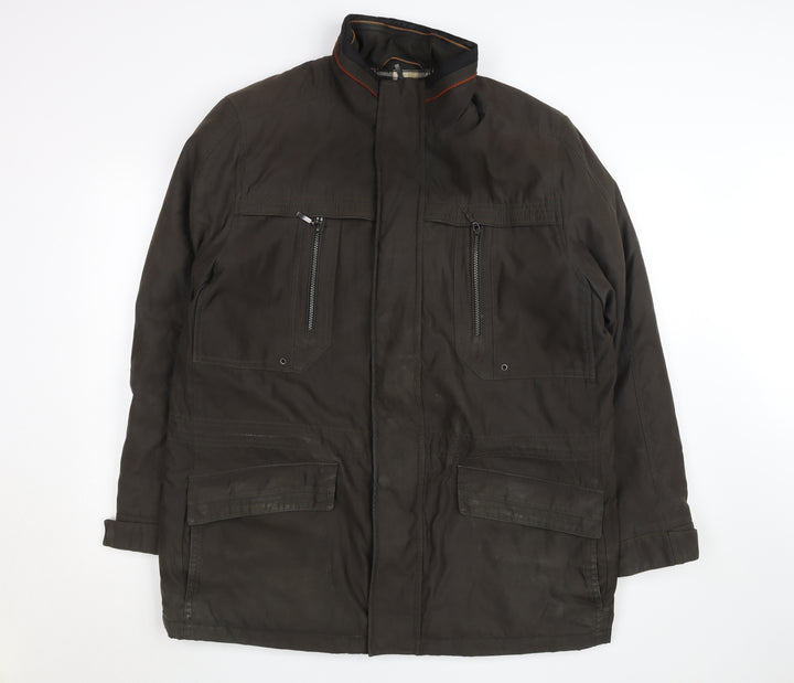 Cabano Men's Brown Cotton Blend Parka Jacket L Outdoor Workwear
