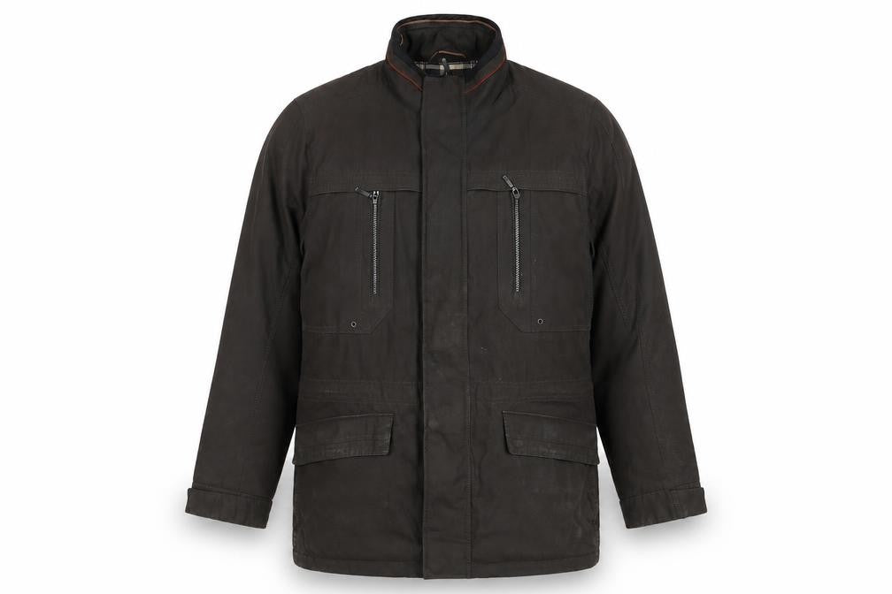 Front view of Cabano Men's Brown Cotton Blend Parka Jacket L Outdoor Workwear