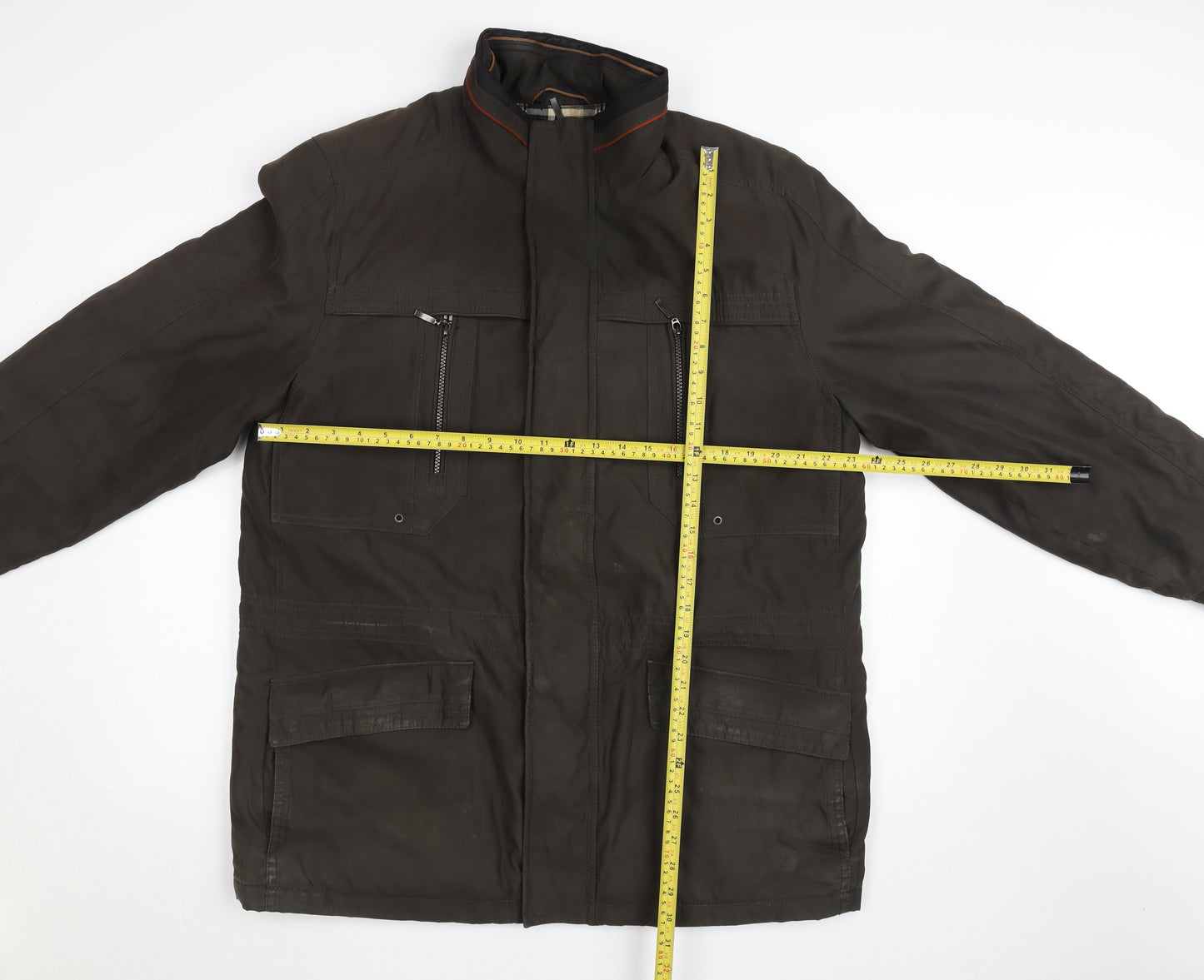Cabano Men's Brown Cotton Blend Parka Jacket L Outdoor Workwear
