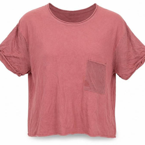 Mango Women’s Pink Short Sleeve Basic Cotton T-Shirt Size S
