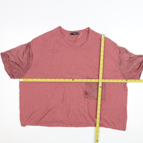 Mango Women’s Pink Short Sleeve Basic Cotton T-Shirt Size S