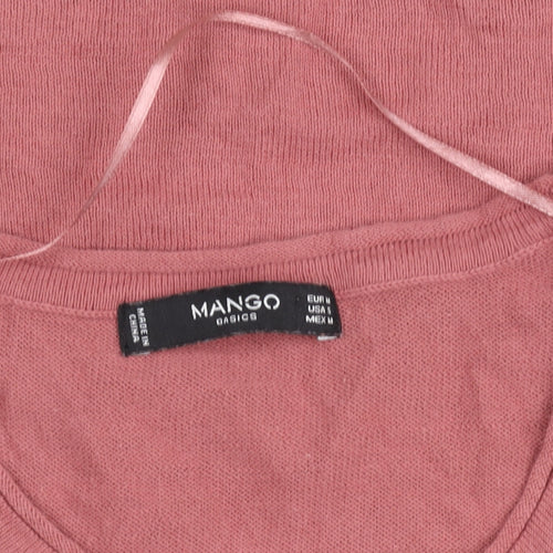 Mango Women’s Pink Short Sleeve Basic Cotton T-Shirt Size S
