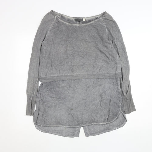 Mint Velvet Women’s Grey Tunic Style Long Sleeve Blouse Size 10