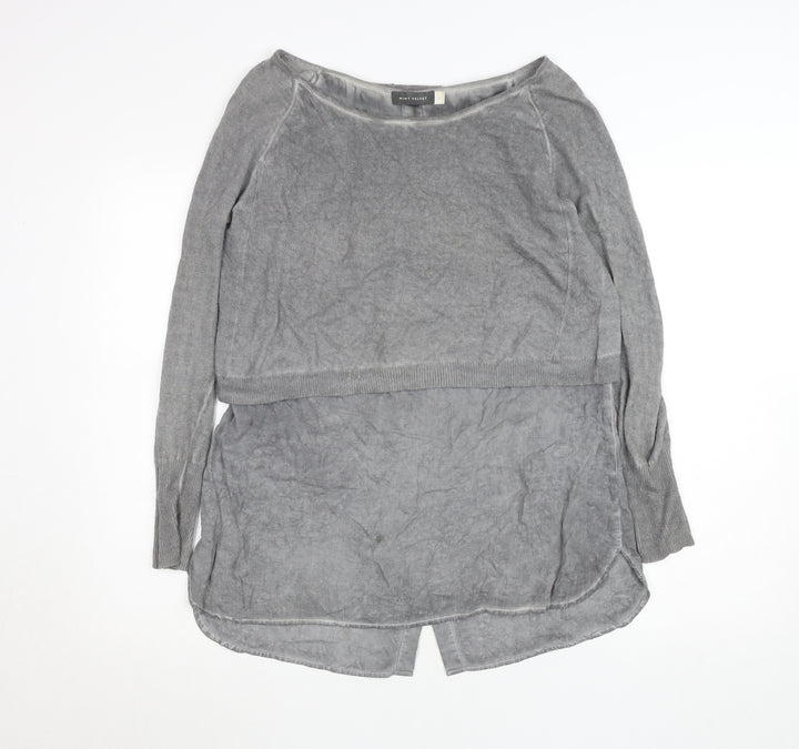 Mint Velvet Women’s Grey Tunic Style Long Sleeve Blouse Size 10