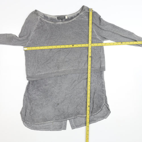 Mint Velvet Women’s Grey Tunic Style Long Sleeve Blouse Size 10