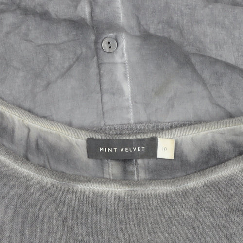 Mint Velvet Women’s Grey Tunic Style Long Sleeve Blouse Size 10