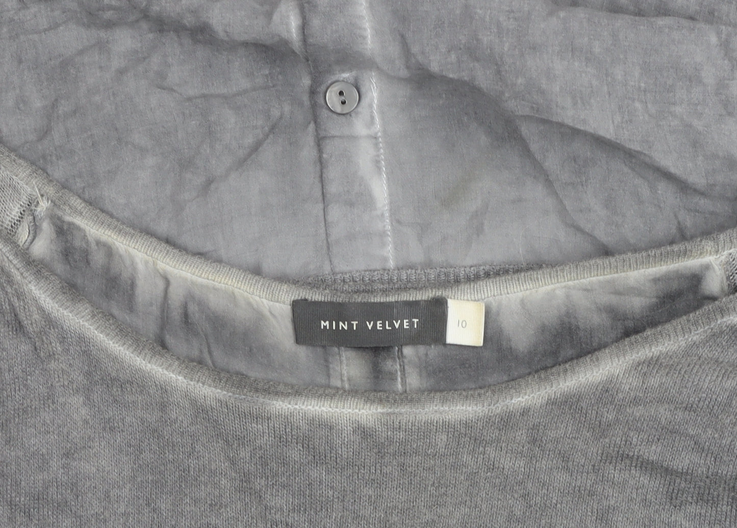 Mint Velvet Women’s Grey Tunic Style Long Sleeve Blouse Size 10