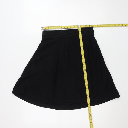 Cynthia Rowley Womens Black A-Line Knit Short Skirt Size S