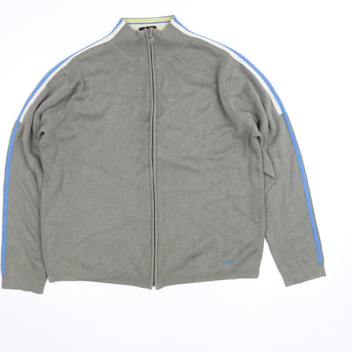 Quiksilver Men's Grey Full Zip Knit Jumper L Regular Fit