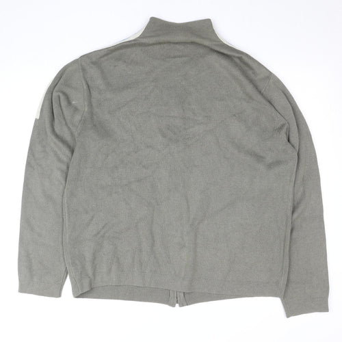 Quiksilver Men's Grey Full Zip Knit Jumper L Regular Fit