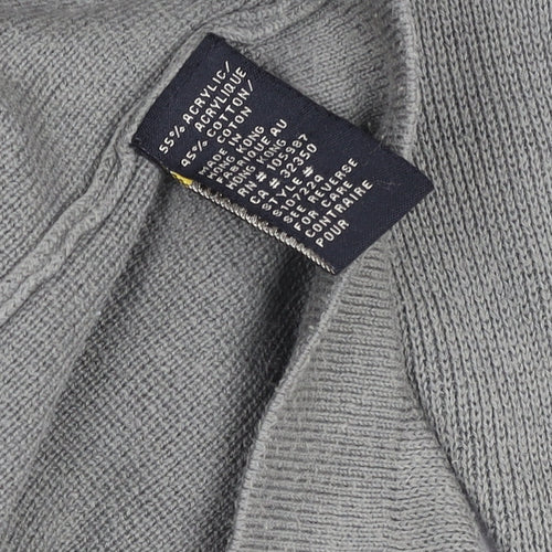 Quiksilver Men's Grey Full Zip Knit Jumper L Regular Fit