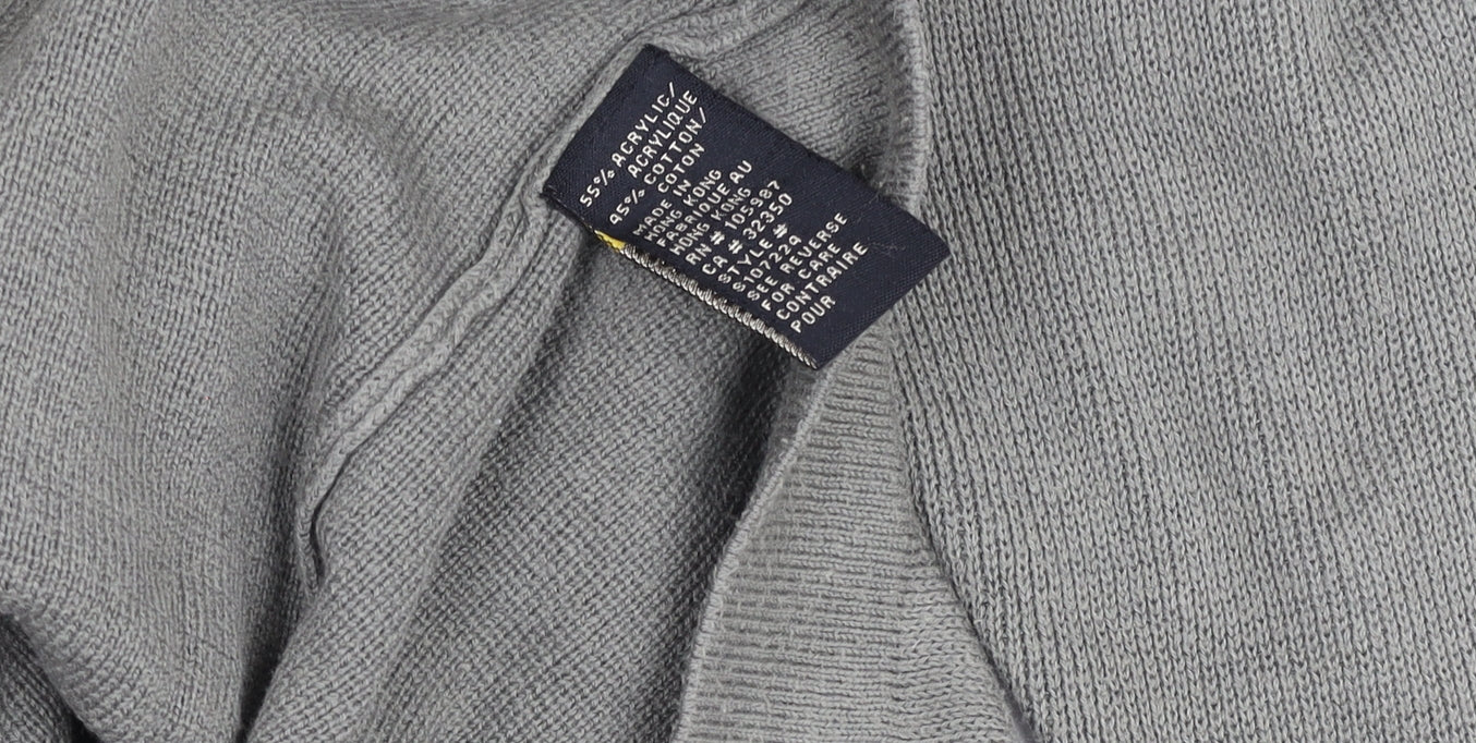 Quiksilver Men's Grey Full Zip Knit Jumper L Regular Fit