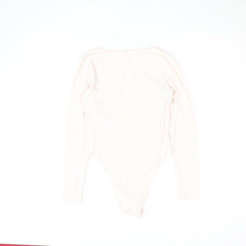 H&M Divided Women Beige Lace Long Sleeve Bodysuit Size L