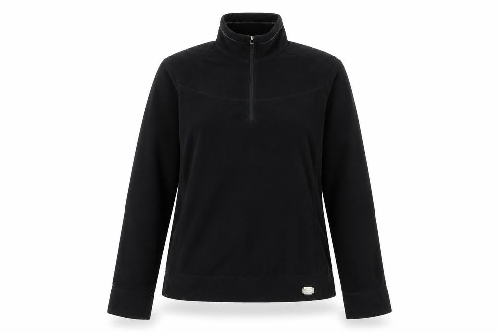 Champion Womens Black Easy Fit Fleece Quarter Zip Top M