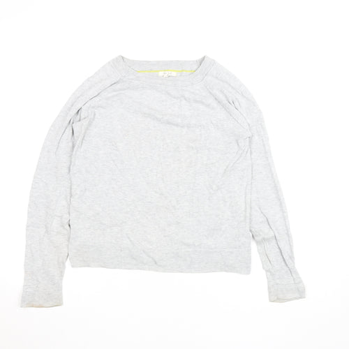White Stuff Women's Grey Cotton Modal Crew Neck Jumper Size 8