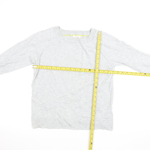 White Stuff Women's Grey Cotton Modal Crew Neck Jumper Size 8