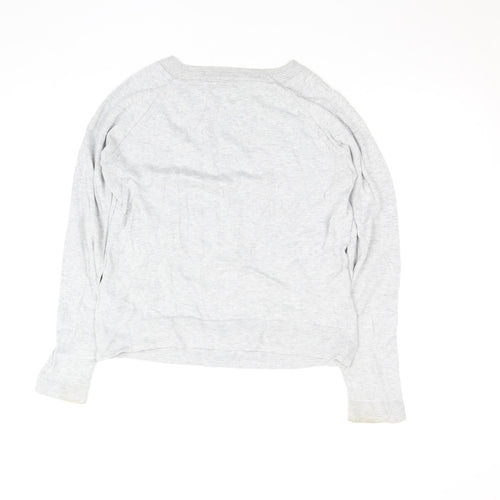 White Stuff Women's Grey Cotton Modal Crew Neck Jumper Size 8