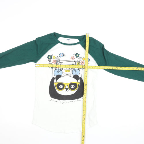 Old Navy Teens Multicoloured Long Sleeve Panda Graphic T-Shirt Size 14