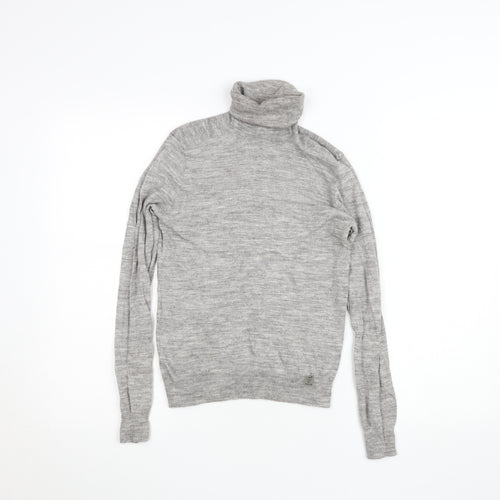 See by Chloé Women's Grey Roll Neck Long Sleeve Knit Jumper Size S
