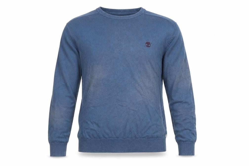 Front view of Timberland Men Blue Cotton Crew Neck jumper L Regular Fit