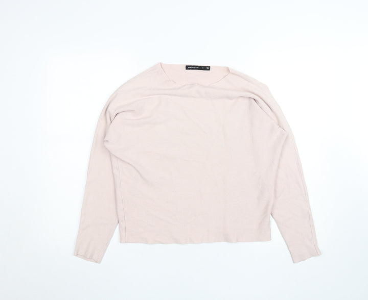 Karen Millen Women’s Beige Crew Neck XS Long Sleeve Pullover Jumper