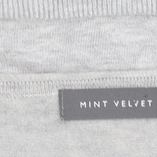 Mint Velvet Womens Grey Knit Long Sleeve Scoop Neck Blouse Size 8