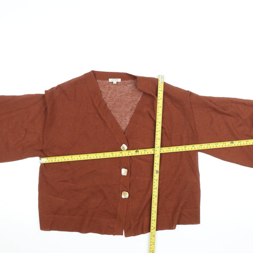 Jigsaw Women Brown XS Kimono Style 3/4 Sleeve Button-Up Cardigan