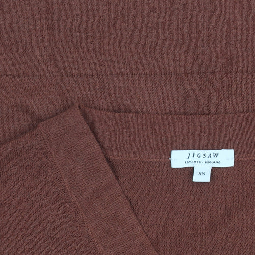 Jigsaw Women Brown XS Kimono Style 3/4 Sleeve Button-Up Cardigan