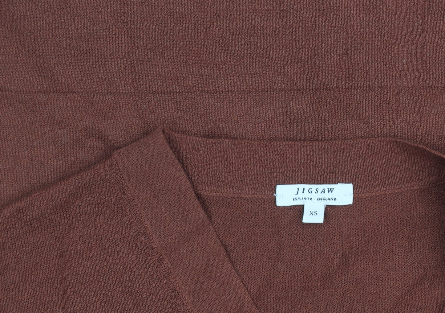 Jigsaw Women Brown XS Kimono Style 3/4 Sleeve Button-Up Cardigan