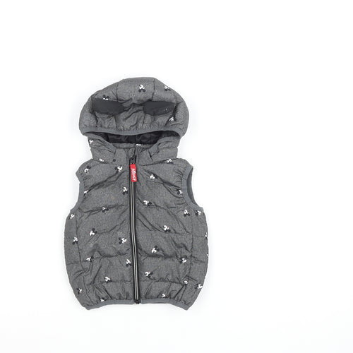 Disney Unisex Baby Grey Mickey Mouse Puffer Jacket 6-9 Months Hooded