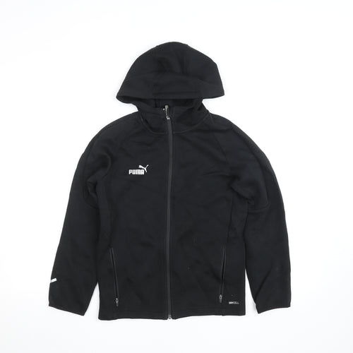 Puma Boys Black 11-12 Years Track Jacket Hooded Full Zip Activewear