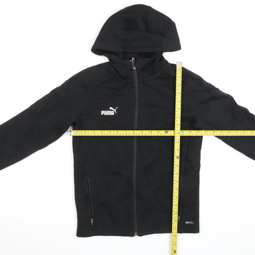 Puma Boys Black 11-12 Years Track Jacket Hooded Full Zip Activewear