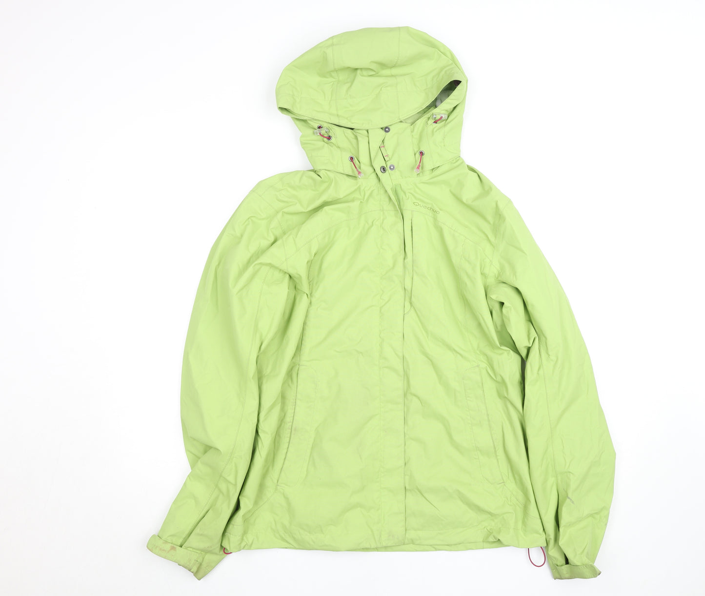 Quechua Womens Green Waterproof Hooded Rain Jacket Size 14