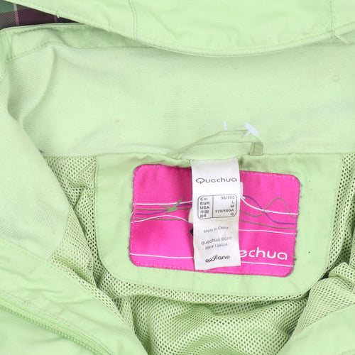 Quechua Womens Green Waterproof Hooded Rain Jacket Size 14