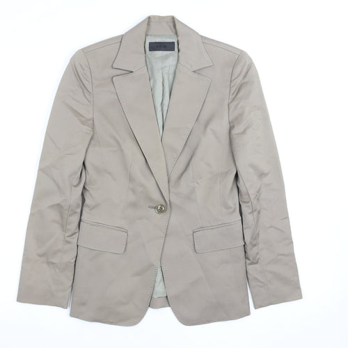 ICB Women's Beige Slim Fit Cotton Blend Blazer Jacket Size 8