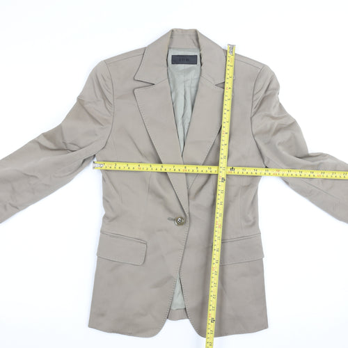 ICB Women's Beige Slim Fit Cotton Blend Blazer Jacket Size 8