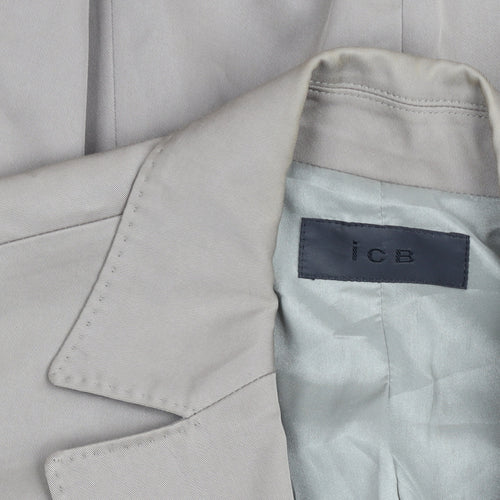 ICB Women's Beige Slim Fit Cotton Blend Blazer Jacket Size 8