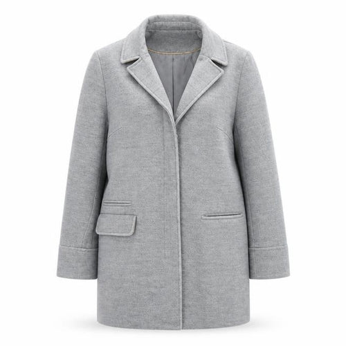 Topshop Petite Grey Wool Blend Overcoat Women UK 6 Classic Style