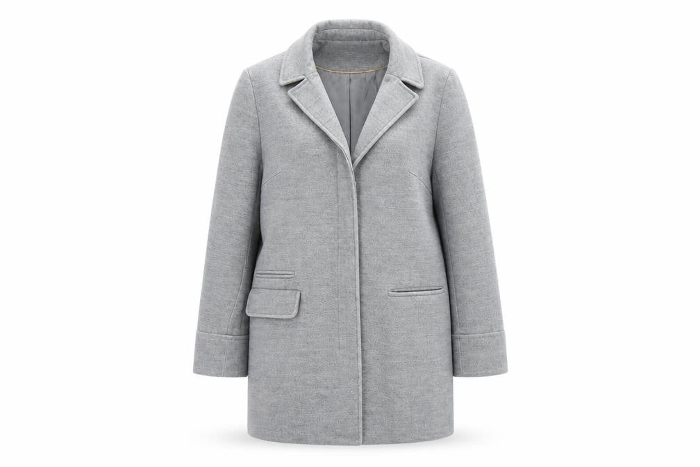 Topshop Petite Grey Wool Blend Overcoat Women UK 6 Classic Style