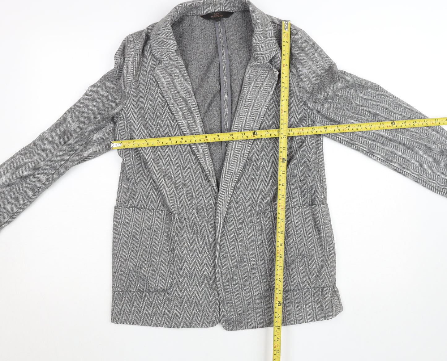 Next Women's Grey Herringbone Tailoring Blazer Size 10